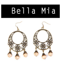 CHRISSY L - Bella Mia Earrings (BEL904 - Antique Gold/Peach)