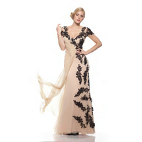 ROSE NOIR #312 - Cut Out Lace Evening Gown (Nude) 