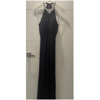 ROSE NOIR #405 - Beaded Neckline Evening Gown (Black, Ivory, Red)