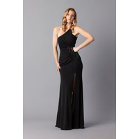 ROSE NOIR #406 - Lace Detailed Evening Gown (Black)