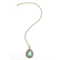 CHRISSY L - Avante Garde Necklace (AG550 - Gold/Turquoise)