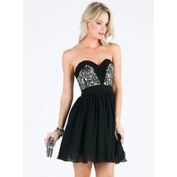 BARIANO - Embellished Strapless Mini (BWD09-S - Black size 8)