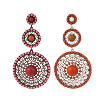 TREASURES JEWELLERY - Fashion Earrings #DXE11-Silver/Red