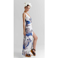 MISS MILNE - Thetis Maxi Dress (MMSS2012.041.900 - Blue Wave Print size S)