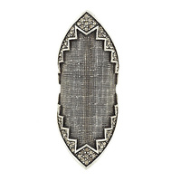 HOUSE OF HARLOW - Crosshatched Pave Ring (R002047W - Silver Size 6)