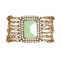 CHRISSY L - Romancing The Stone Bracelet (RTS877 - Antique Gold/Jade)