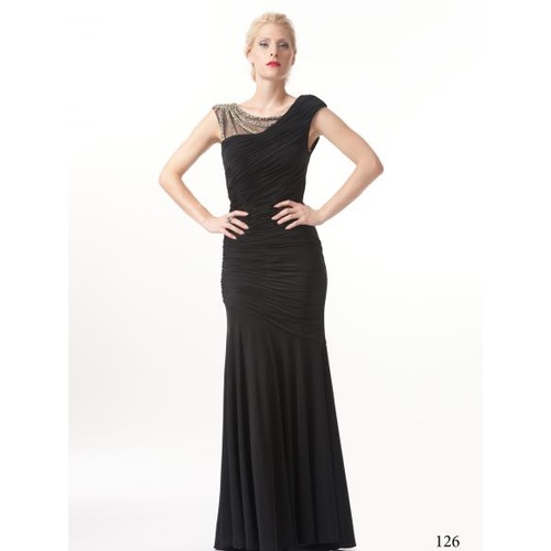 ROSE NOIR #126 - Beaded Evening Gown (Black size 8)