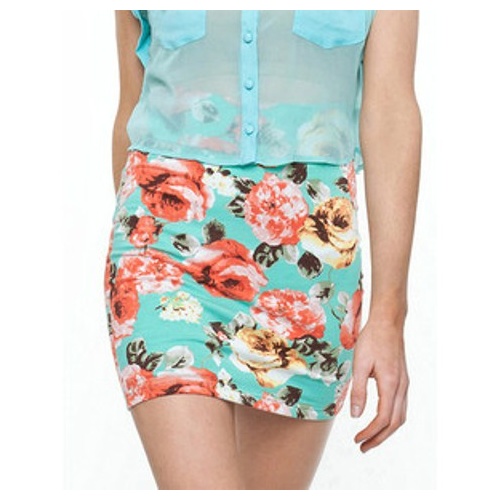 SASS - Kelly Garden Print Skirt (4284SKSS - Rose Garden Print)