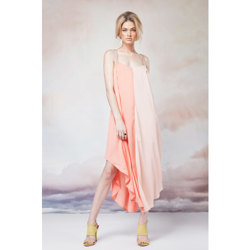 FINDERS KEEPERS - Forever Young Maxi Dress (FX120815D - Papaya/Cream size M)