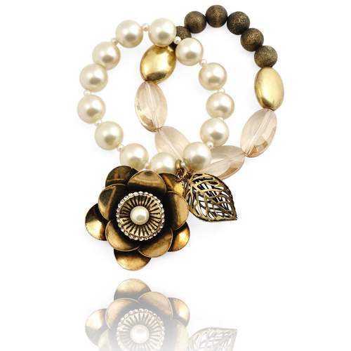 STELLA NEMIRO - Pearl Flower Bracelet (GB00100 - Gold)