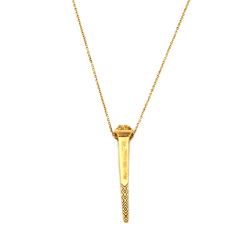 HOUSE OF HARLOW - Horsemans Pendant Necklace (N002066 - Antique Gold)