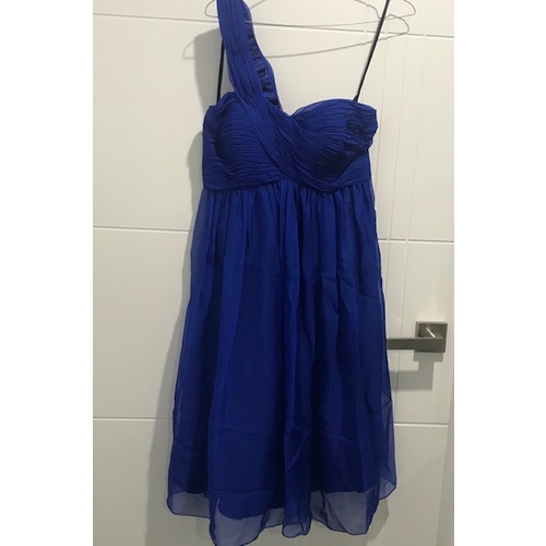 JADORE - SD014/C Ruched One Shoulder Dress (Royal Blue)