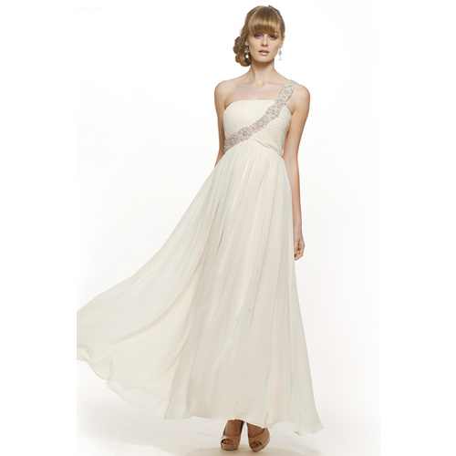 JADORE - SD055 One Shoulder Sequins Gown (Cream size 8)